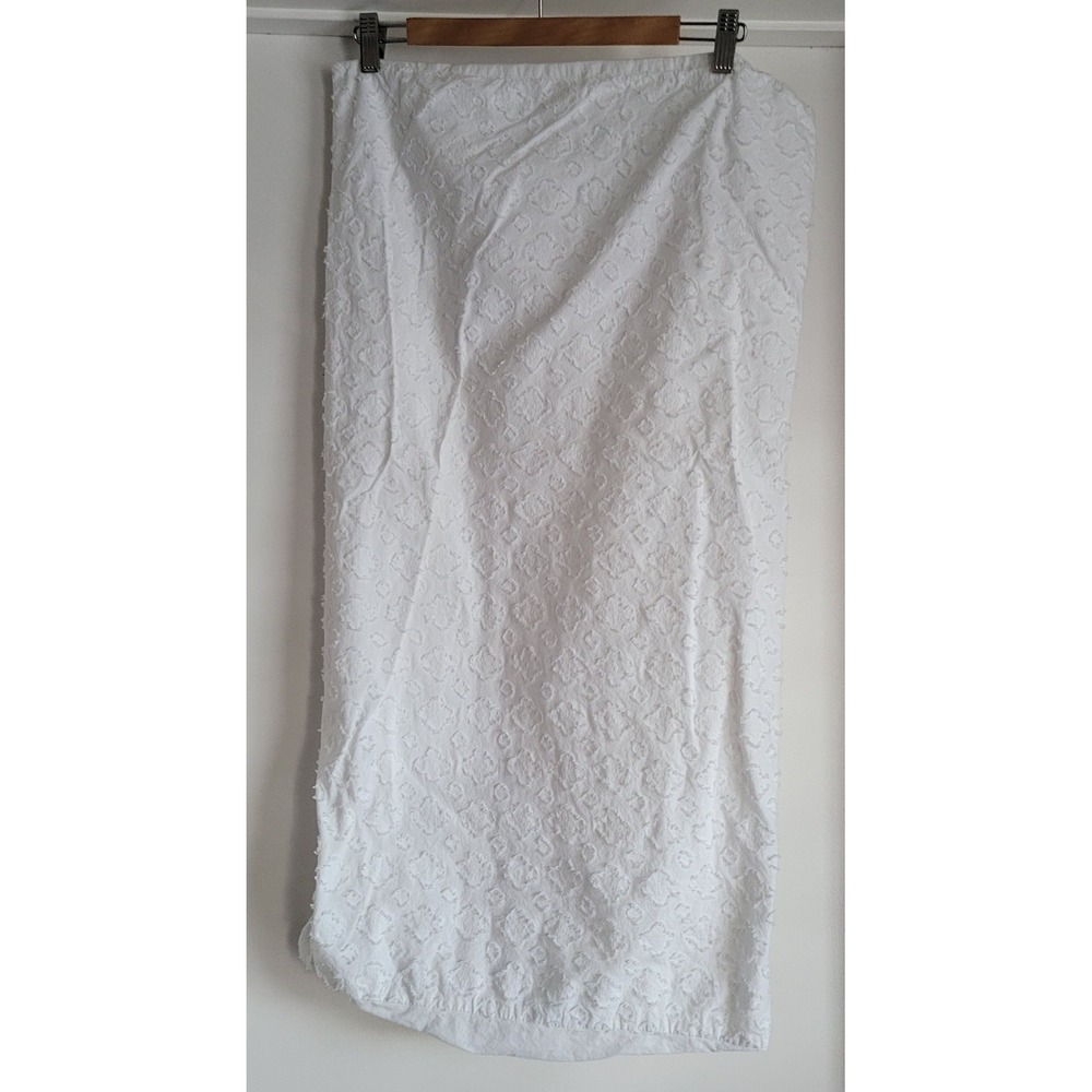 Rachel Ashwell Shabby‎ Chic White on White Cotton Pillowcase 33x17.5 inches